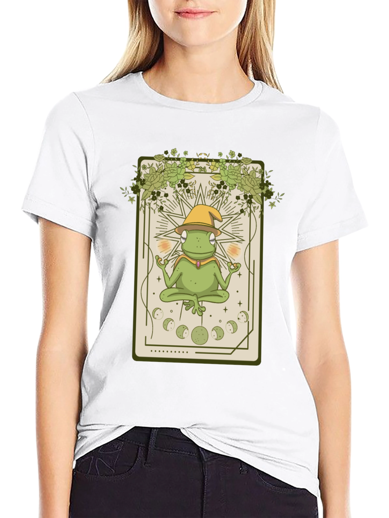 Frog Wizard Tarot Card T-Shirt - Mystical Toad Tee