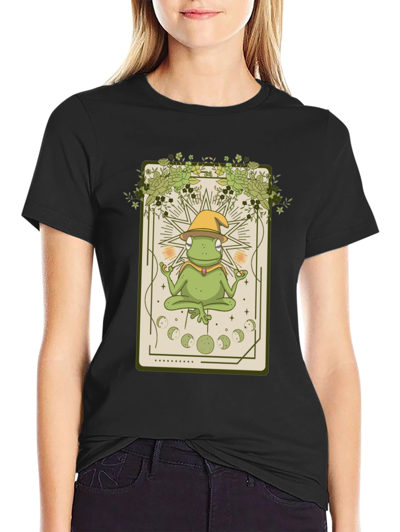 Frog Wizard Tarot Card T-Shirt - Mystical Toad Tee