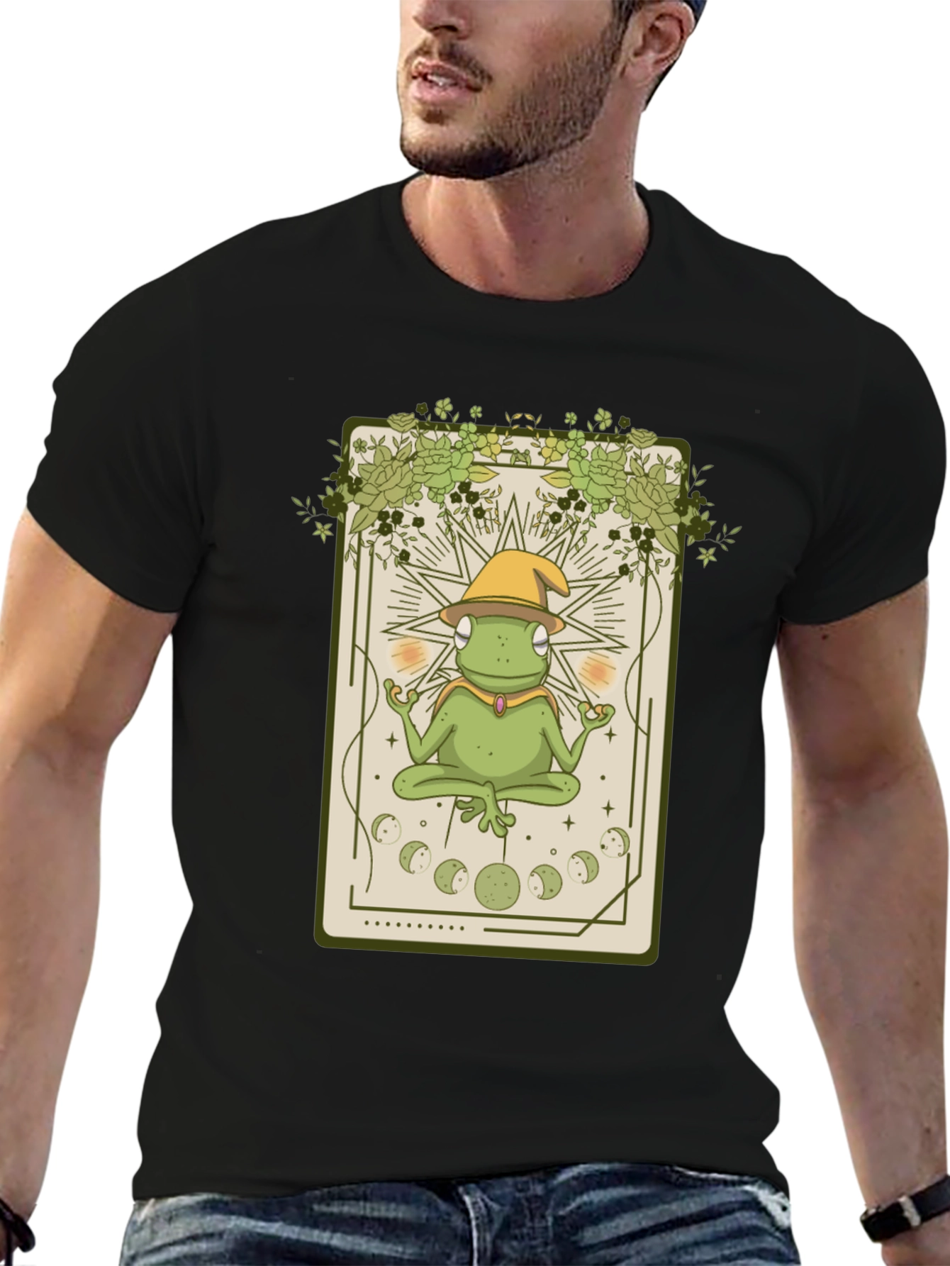 Frog Wizard Tarot Card T-Shirt - Mystical Toad Tee