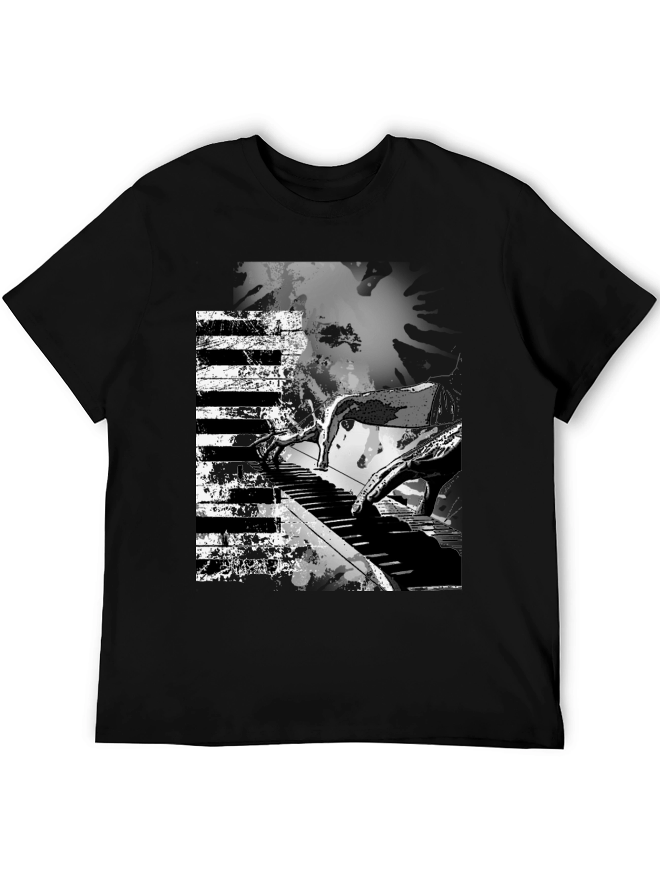 Abstract Piano Keys Graphic Print Tee