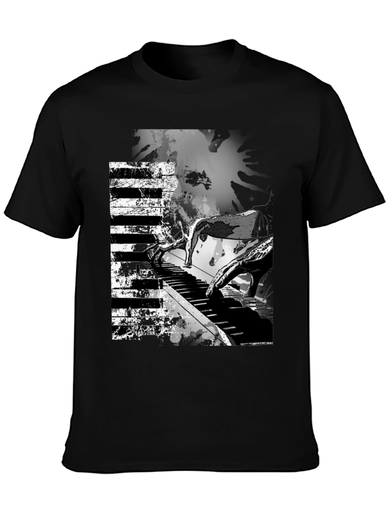 Abstract Piano Keys Graphic Print Tee