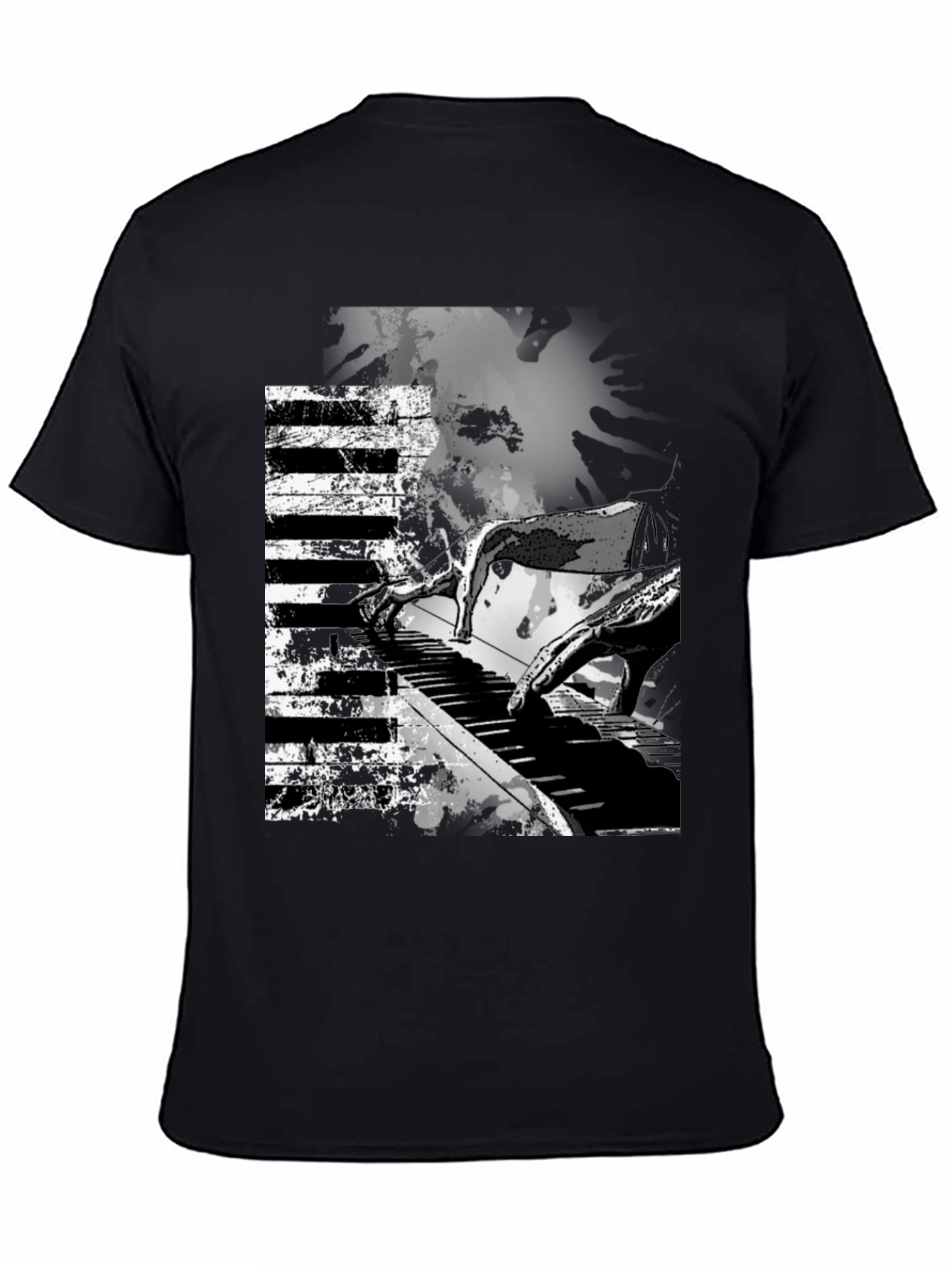 Abstract Piano Keys Graphic Print Tee