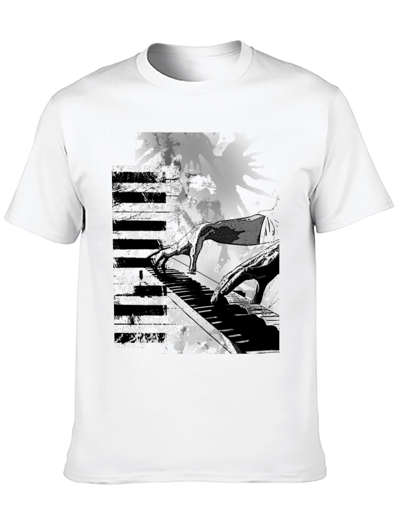 Abstract Piano Keys Graphic Print Tee