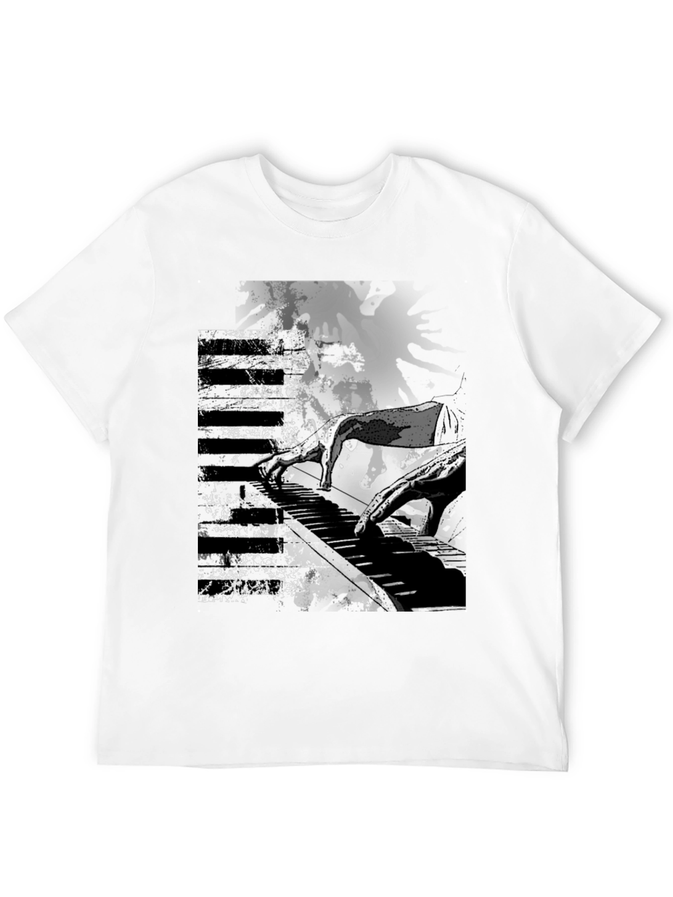 Abstract Piano Keys Graphic Print Tee