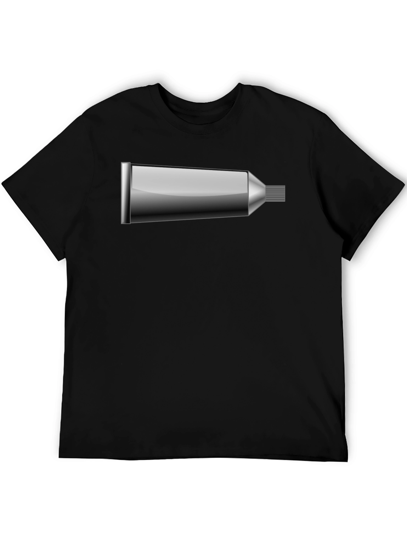 Novelty Toothpaste Tube Graphic Tee - Black Cotton Blend