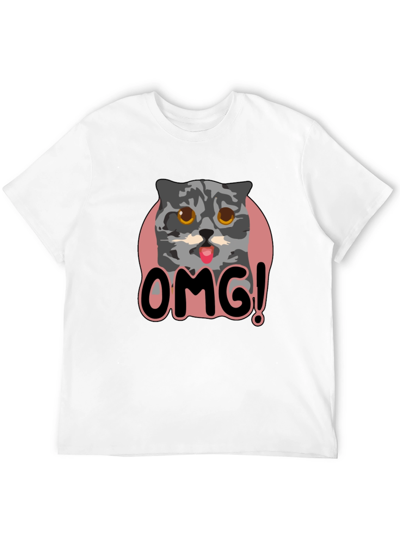 OMG Cat Graphic Tee - Unisex Black T-Shirt
