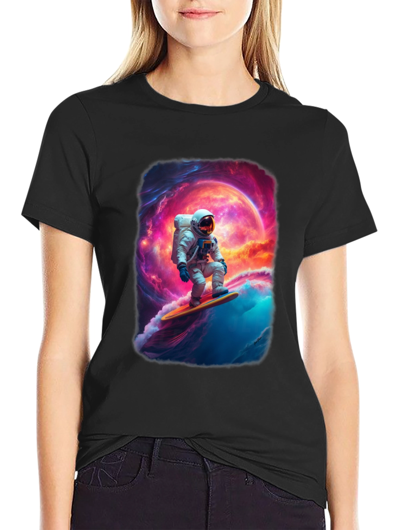 Astronaut Surfing Graphic T-Shirt