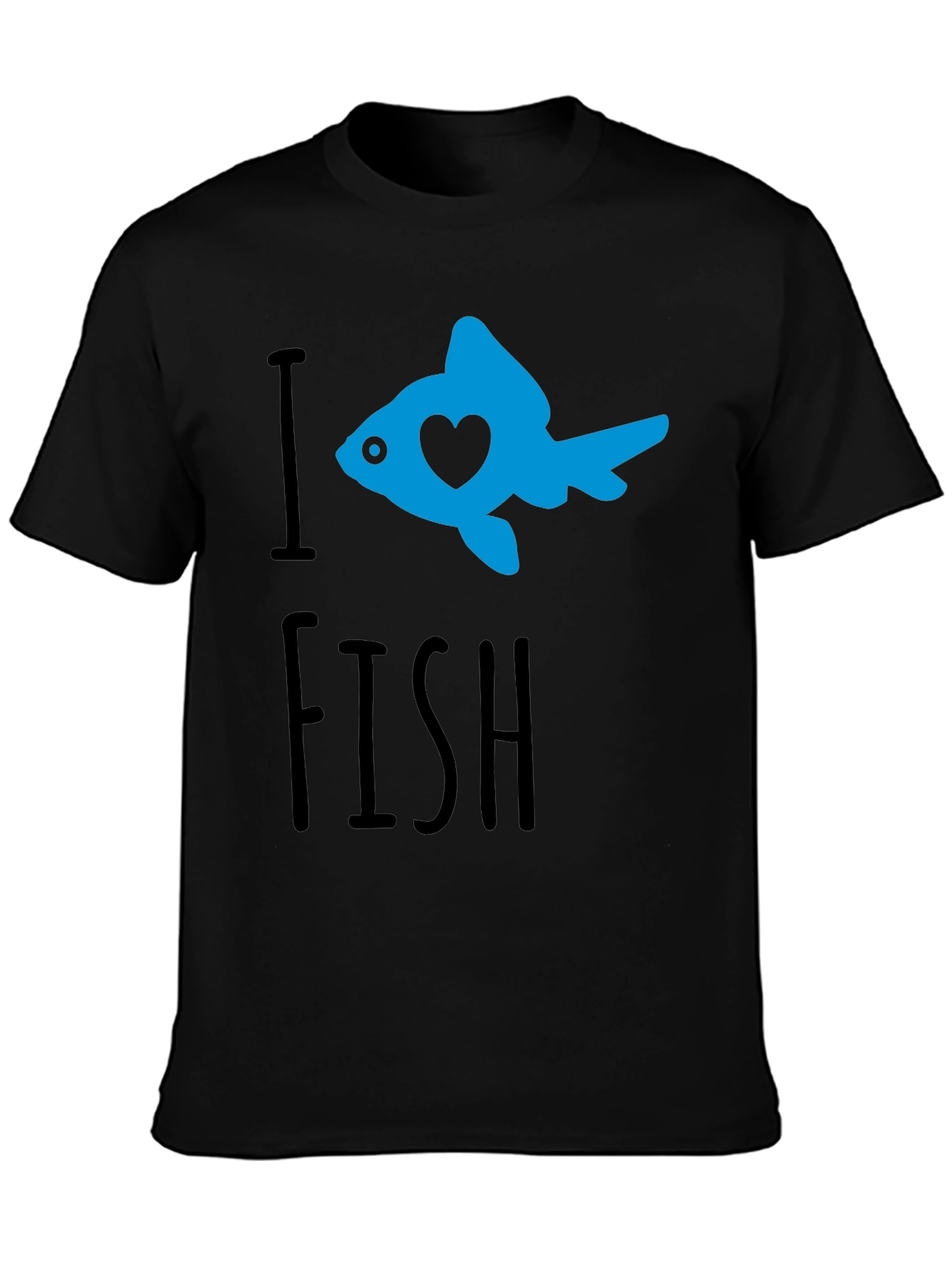 I Heart Fish Graphic T-Shirt - Black