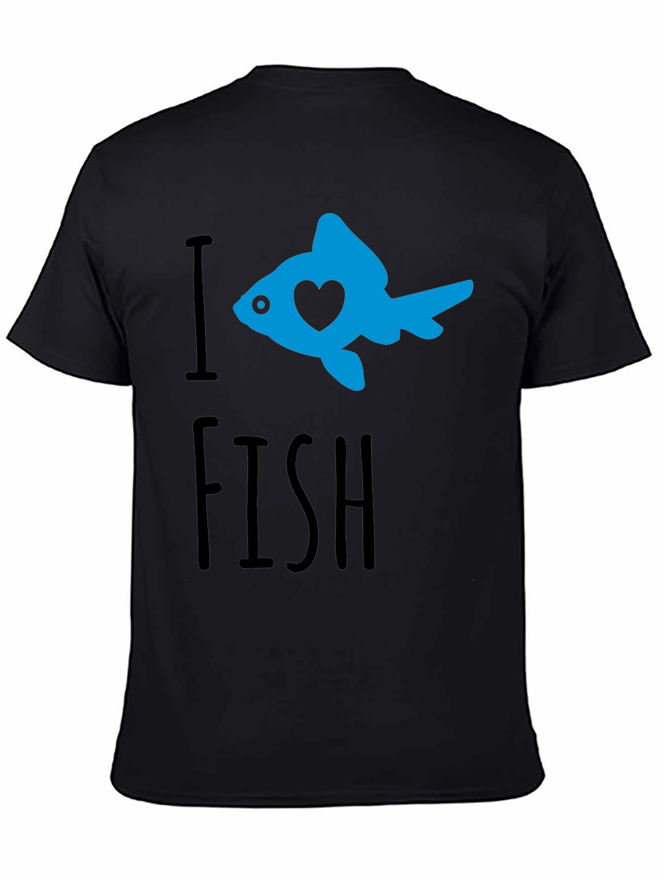 I Heart Fish Graphic T-Shirt - Black