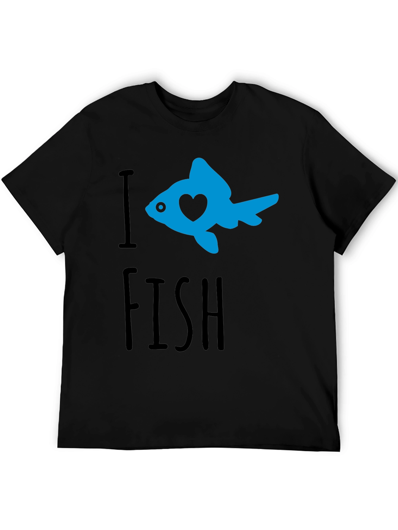I Heart Fish Graphic T-Shirt - Black