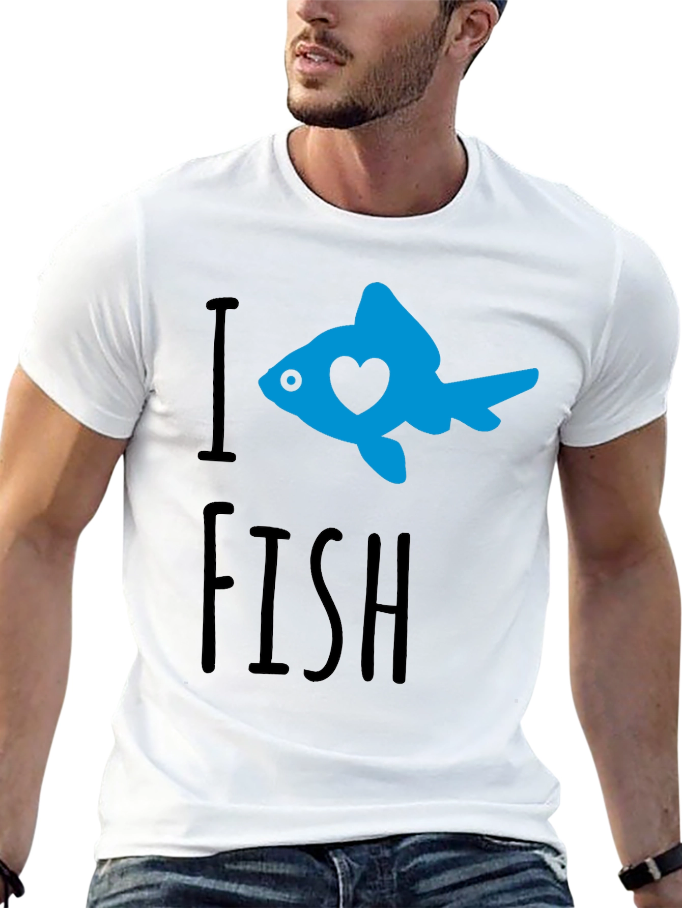 I Heart Fish Graphic T-Shirt - Black