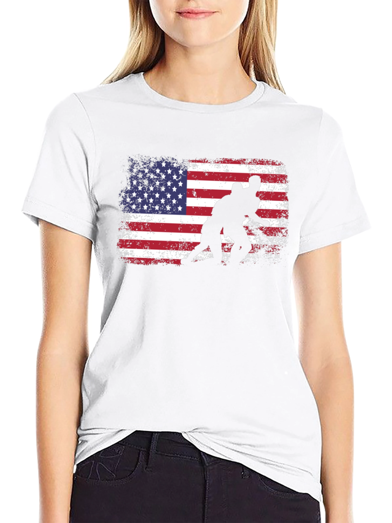 Wrestling American Flag T-Shirt