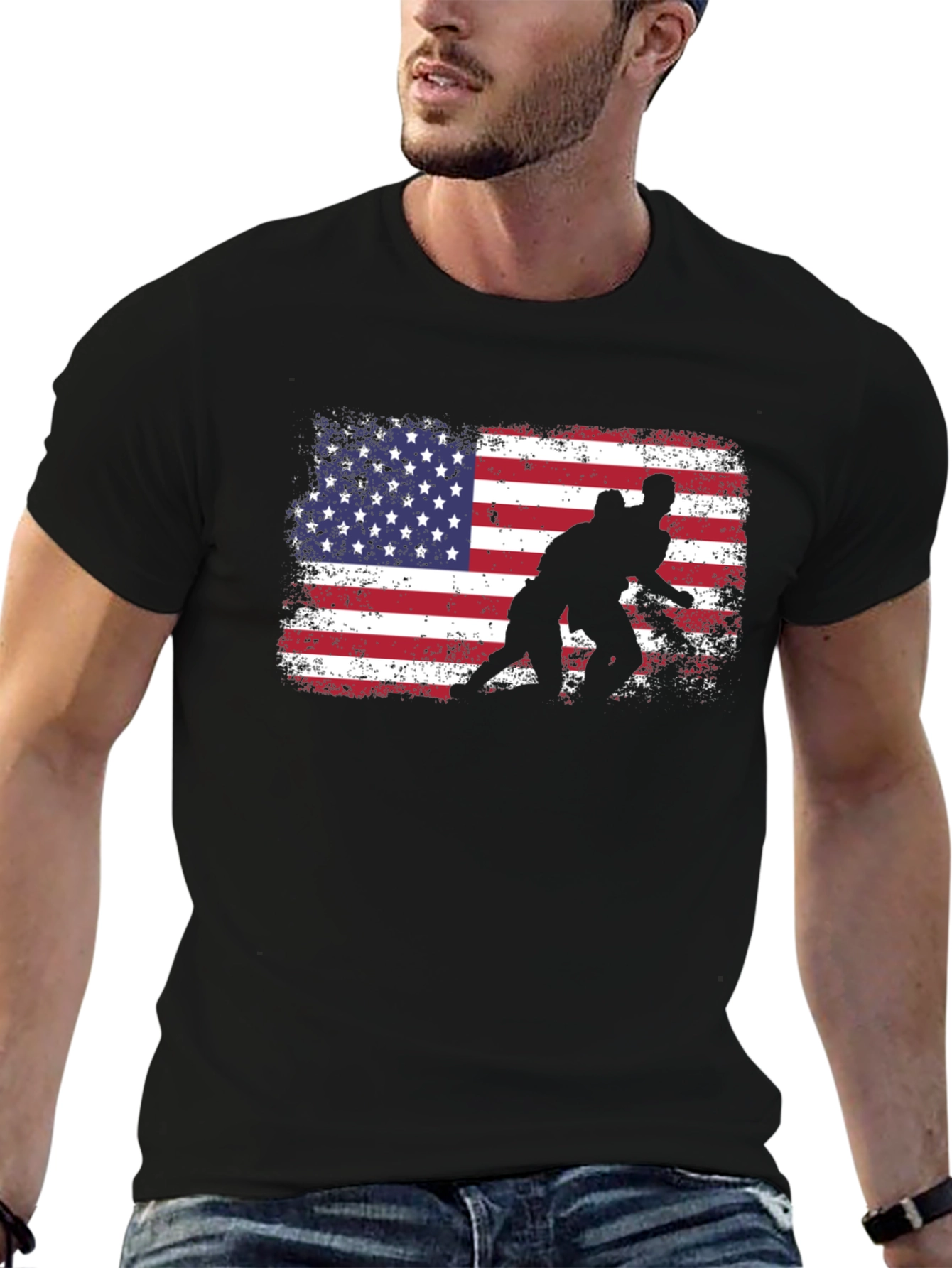 Wrestling American Flag T-Shirt