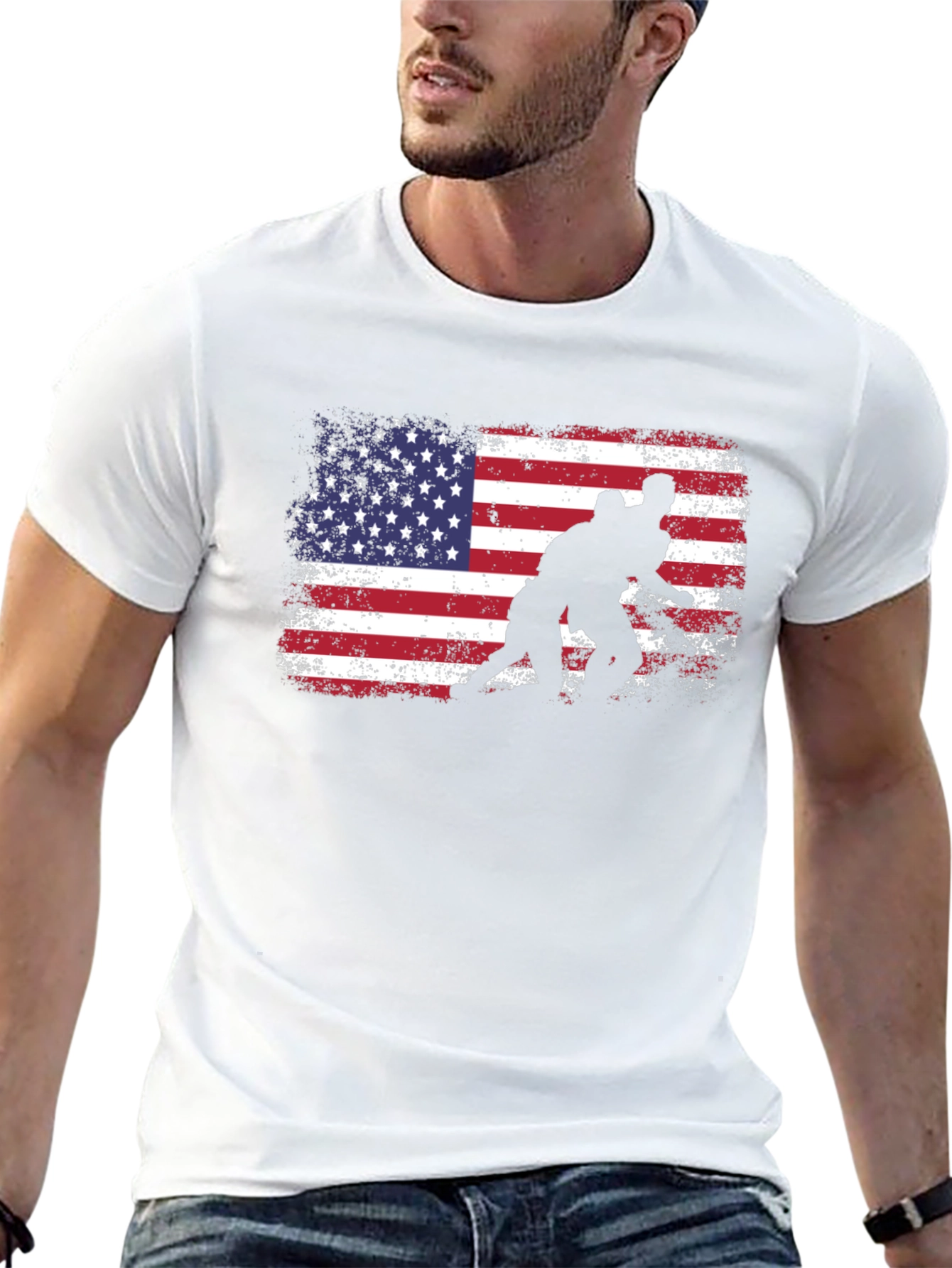 Wrestling American Flag T-Shirt