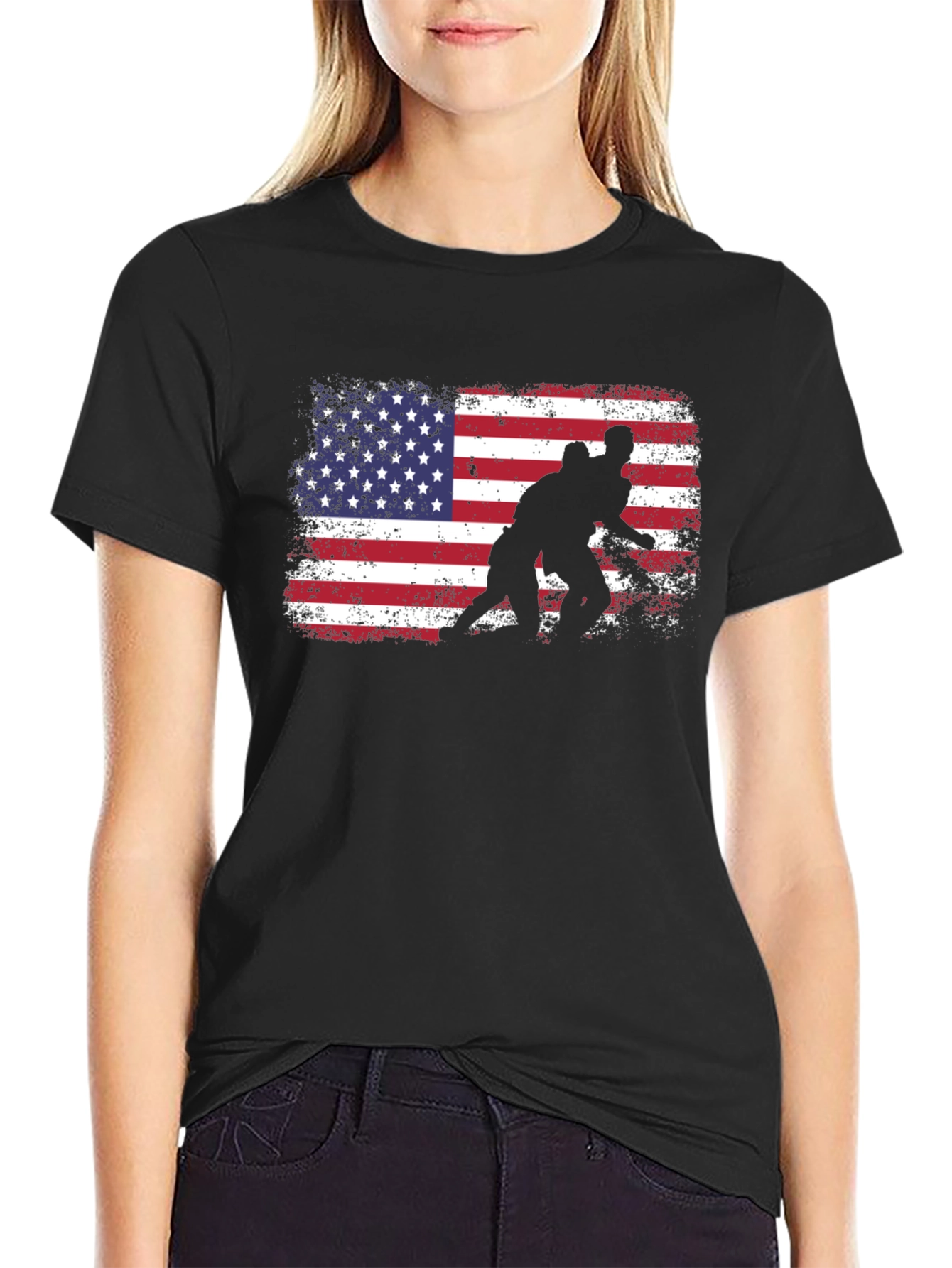 Wrestling American Flag T-Shirt
