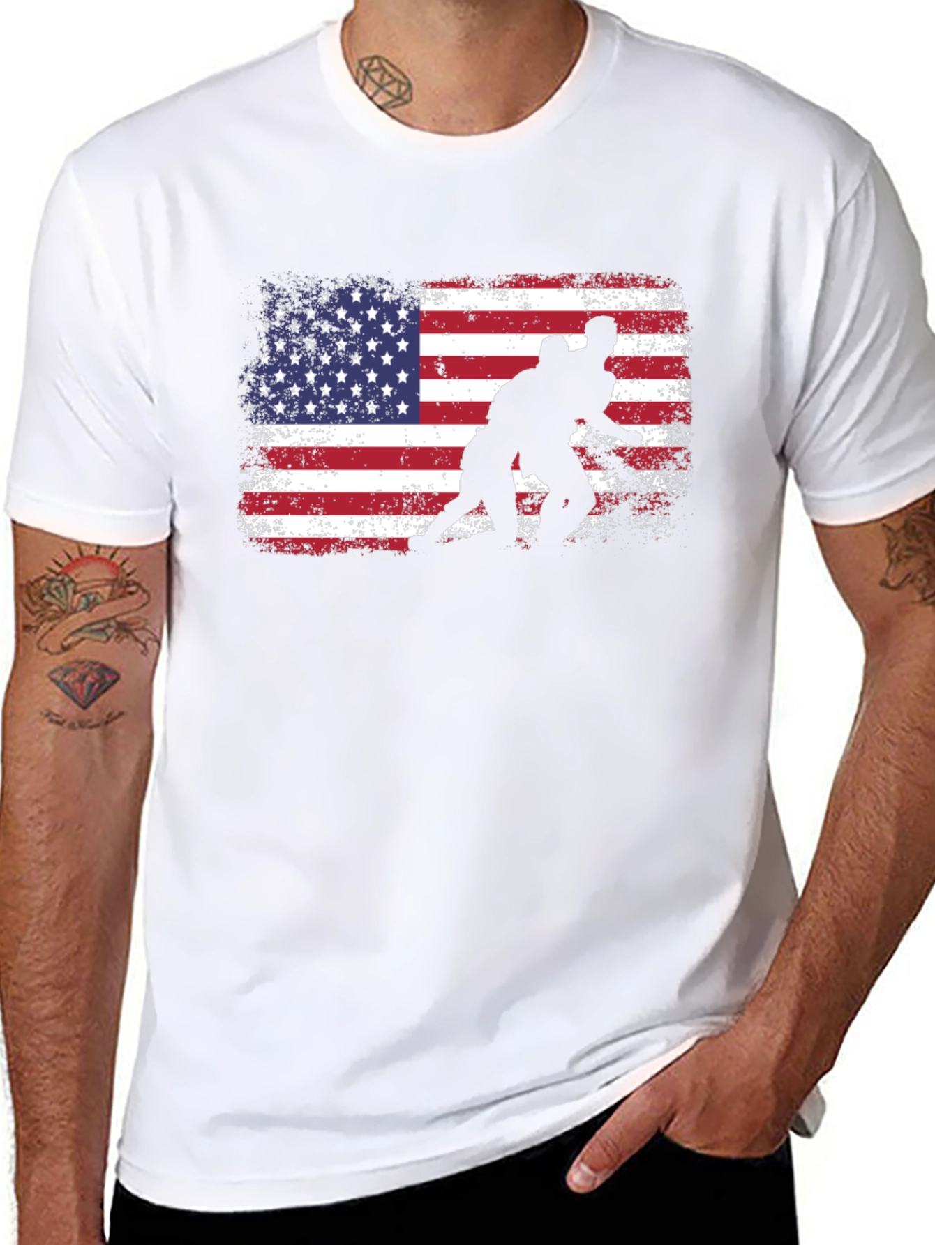 Wrestling American Flag T-Shirt