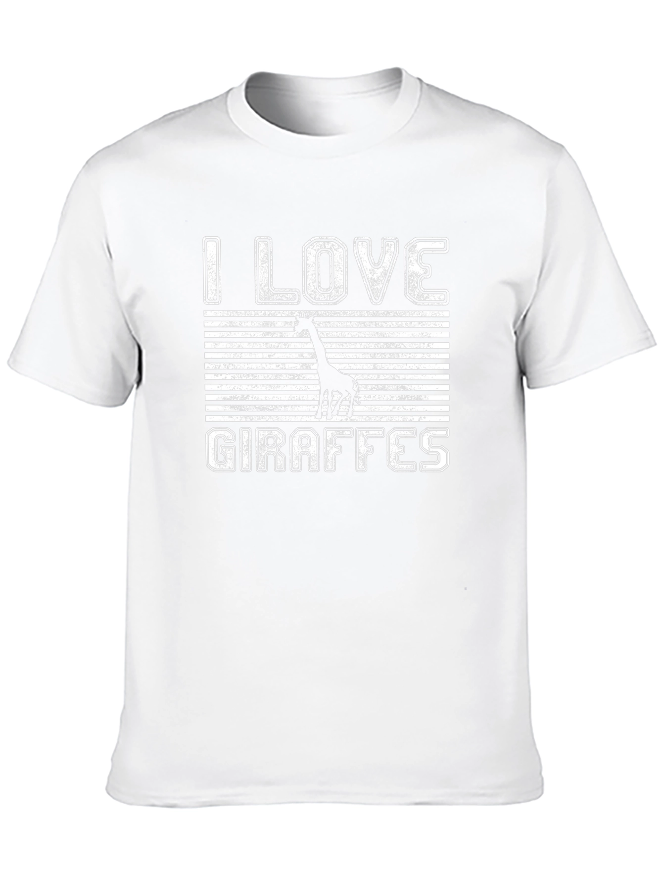I Love Giraffes Black Graphic T-Shirt