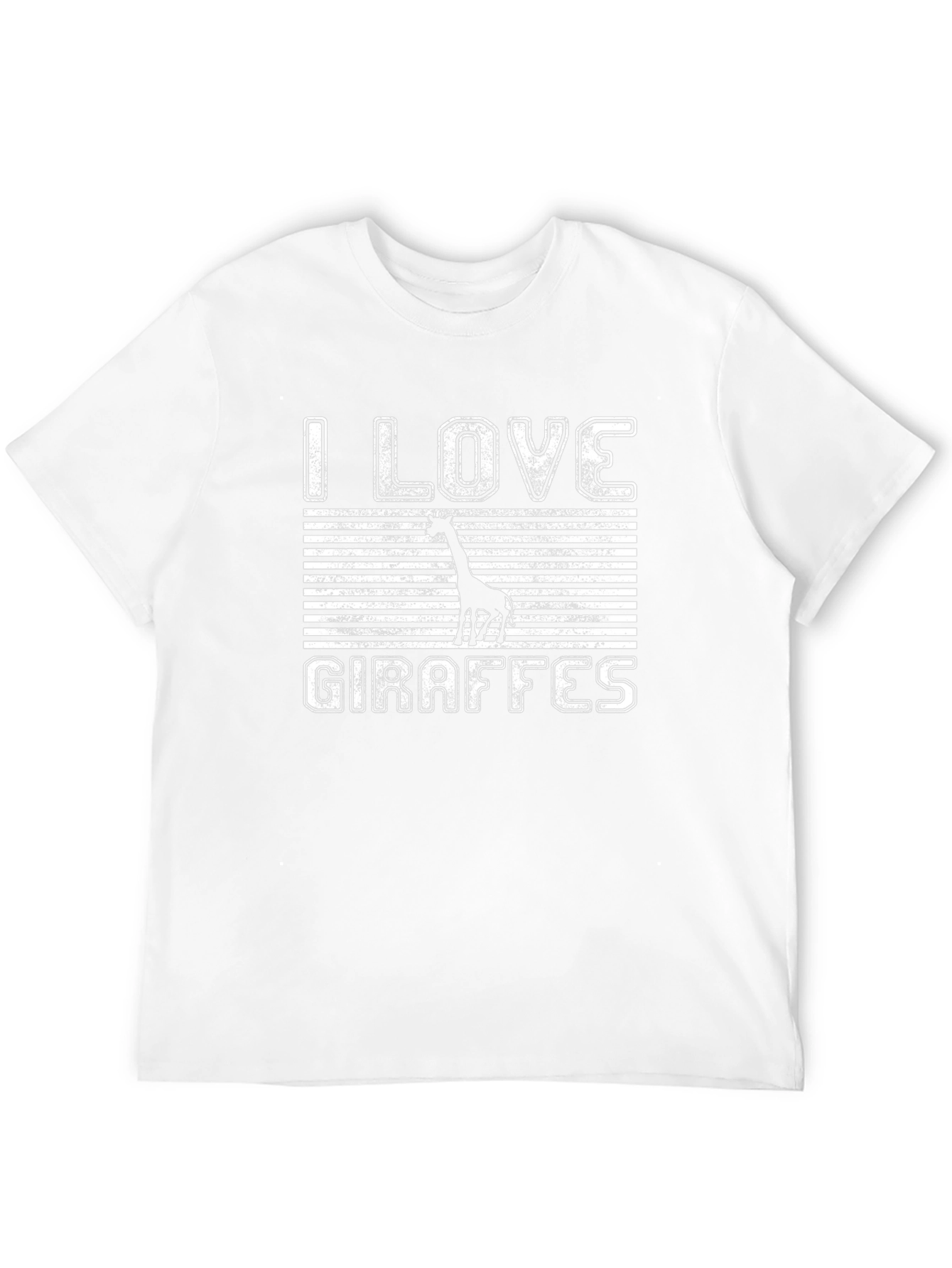 I Love Giraffes Black Graphic T-Shirt