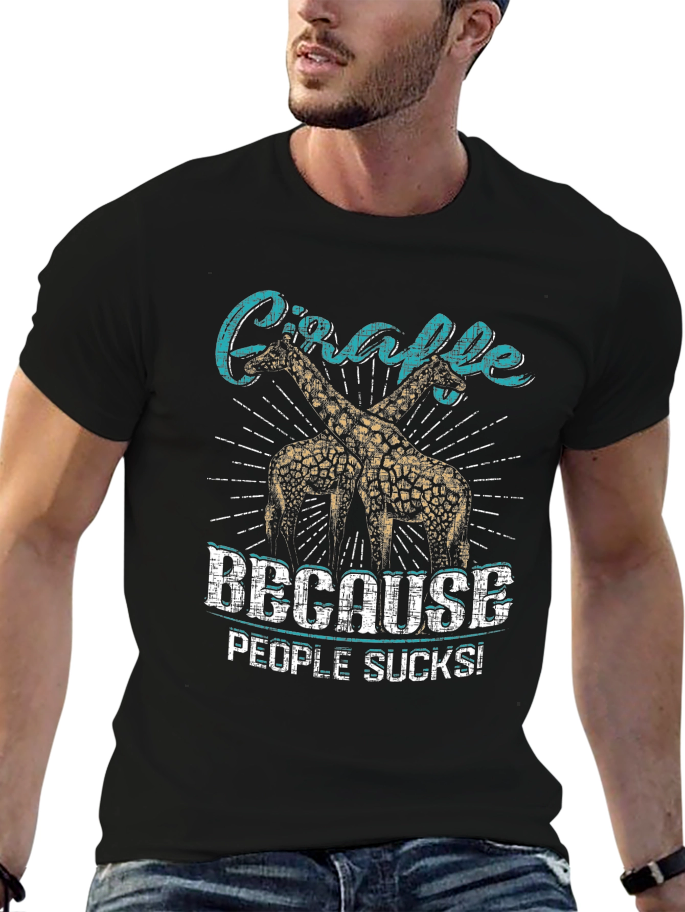 Giraffe Because People Sucks! T-Shirt