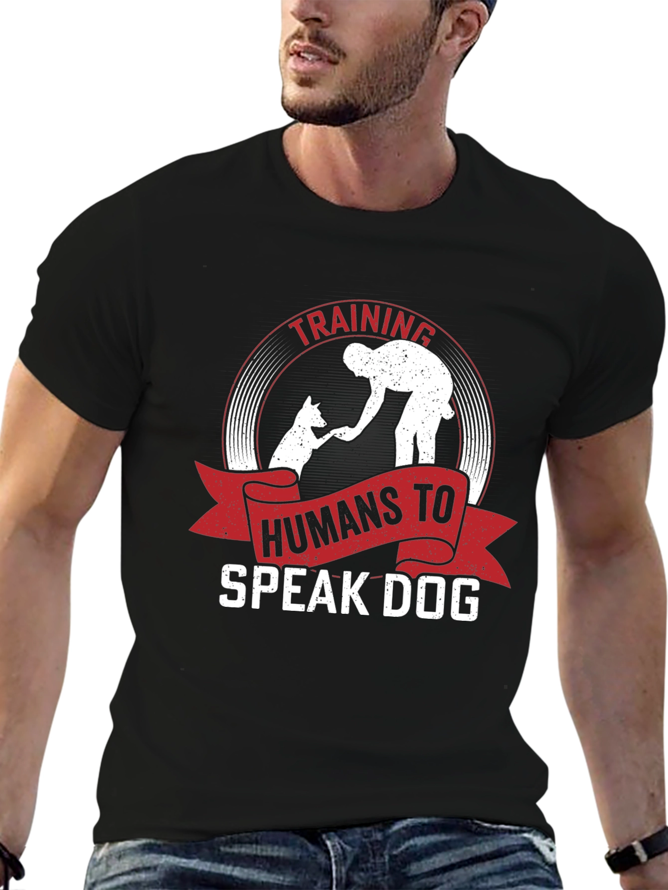 Training Humans To Speak Dog Black T-Shirt