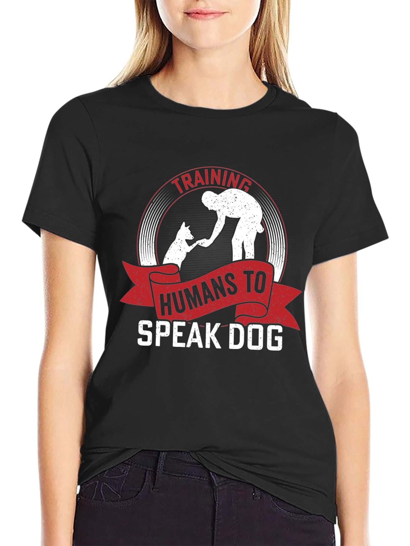 Training Humans To Speak Dog Black T-Shirt