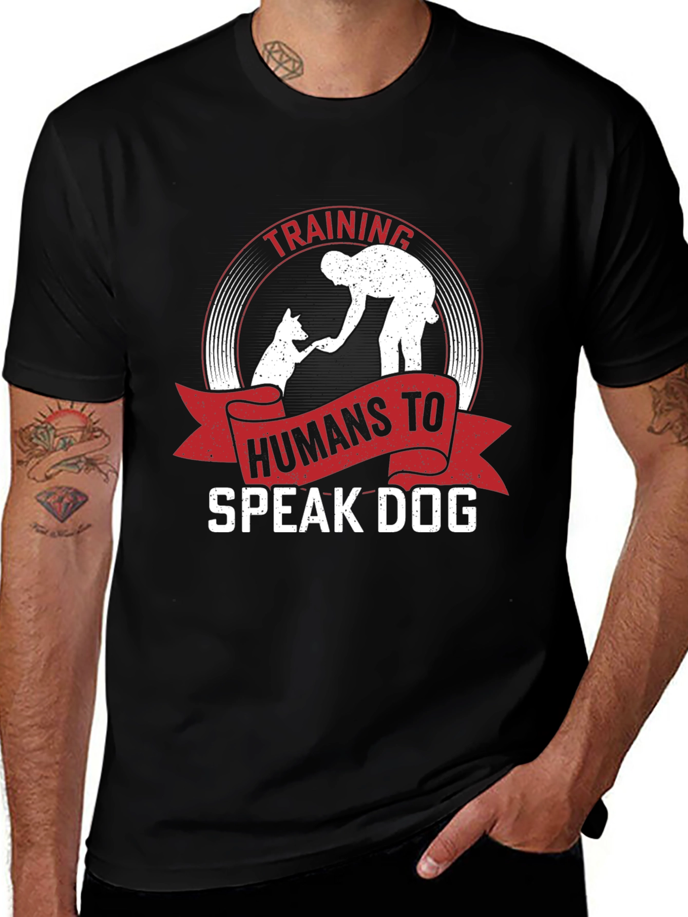 Training Humans To Speak Dog Black T-Shirt