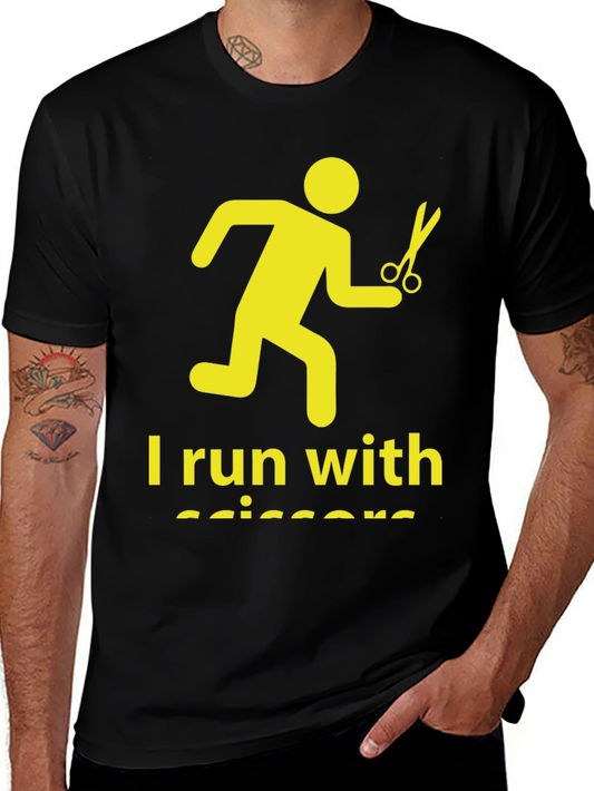 I Run With Scissors Graphic Tee - Caution Humor