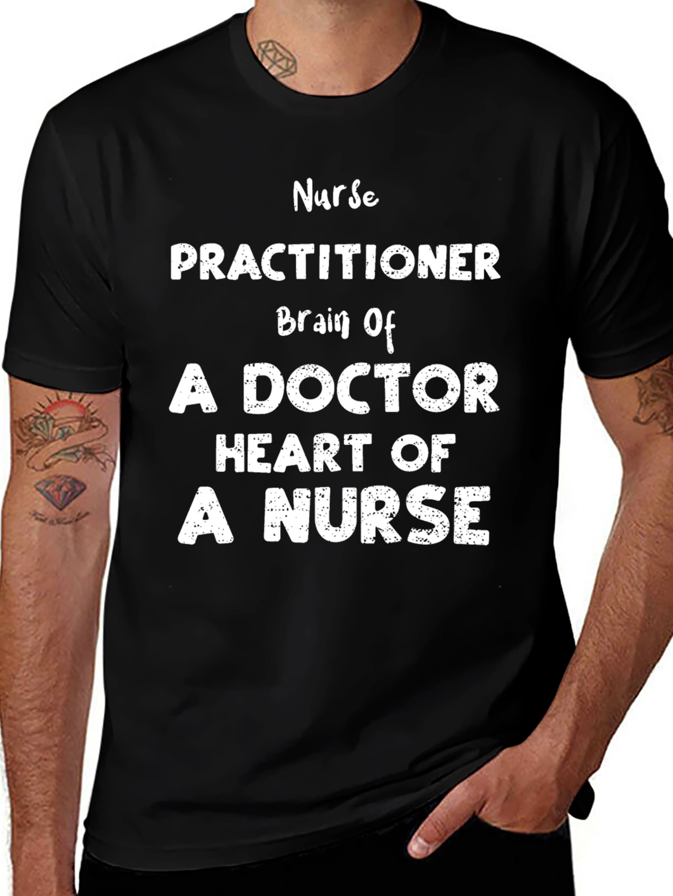 Nurse Practitioner Brain Heart T-Shirt