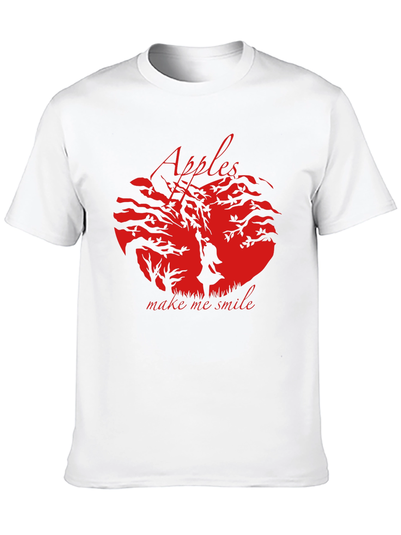Apples Make Me Smile Graphic T-Shirt - Black