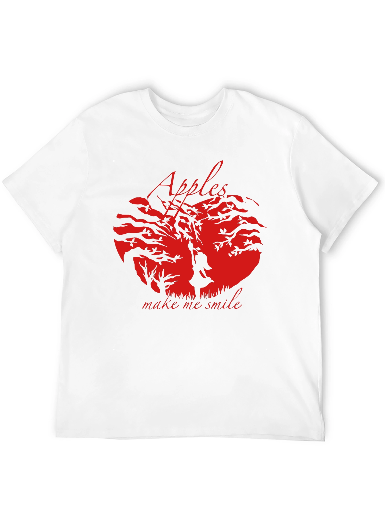 Apples Make Me Smile Graphic T-Shirt - Black