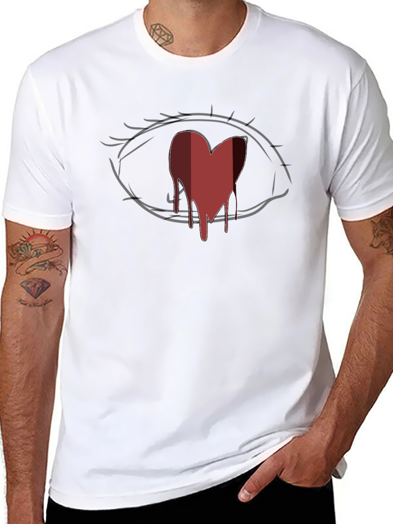 Bleeding Heart Eye Graphic Tee - Unisex Soft Cotton