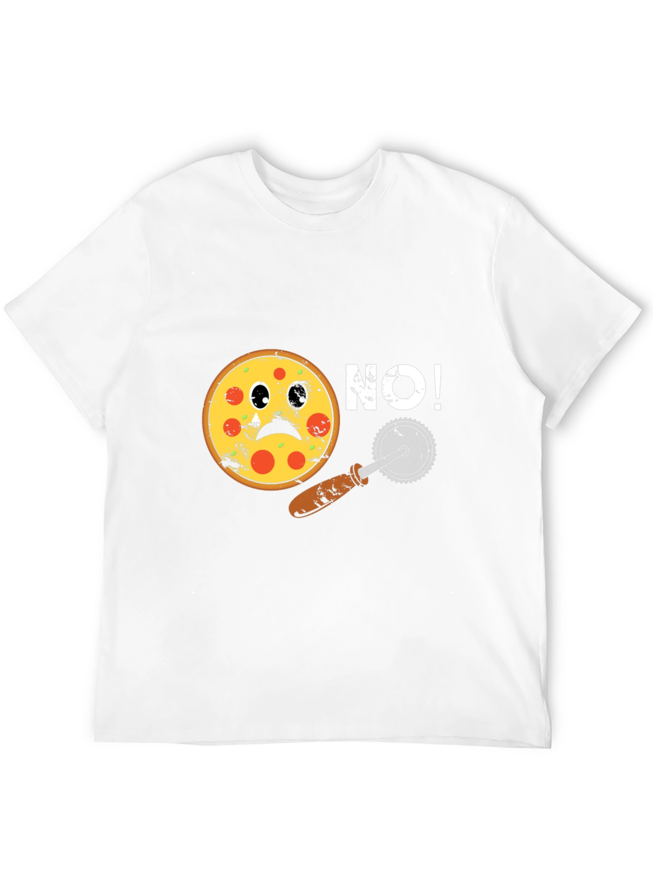 Sad Pizza No! Black Graphic Tee