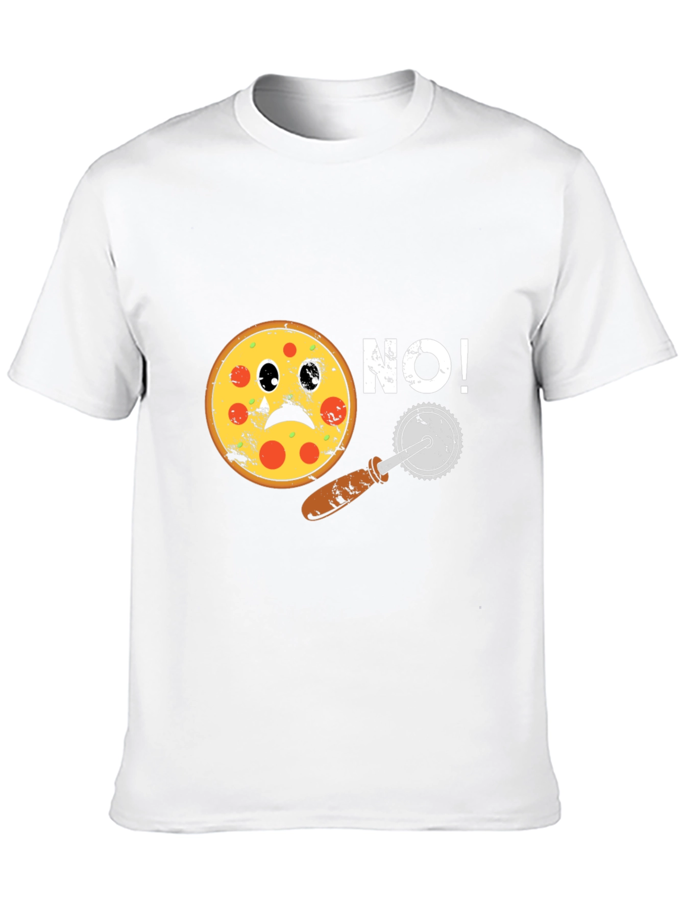 Sad Pizza No! Black Graphic Tee