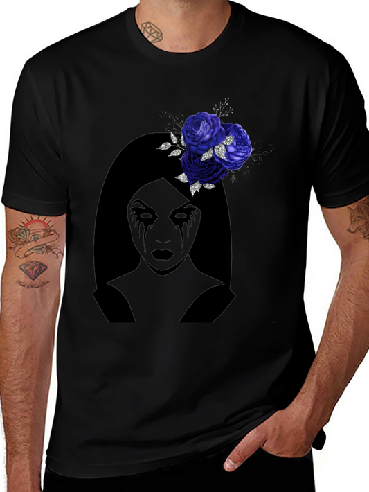 Gothic Rose Black T-Shirt - Dark Glamour Style