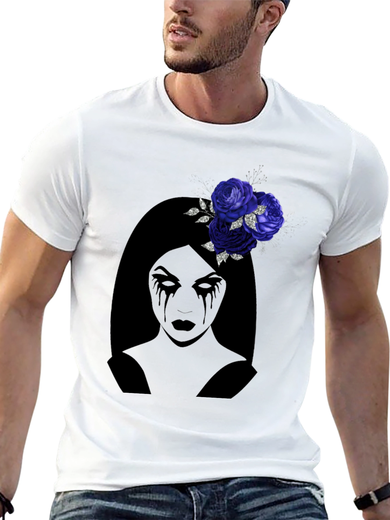 Gothic Rose Black T-Shirt - Dark Glamour Style