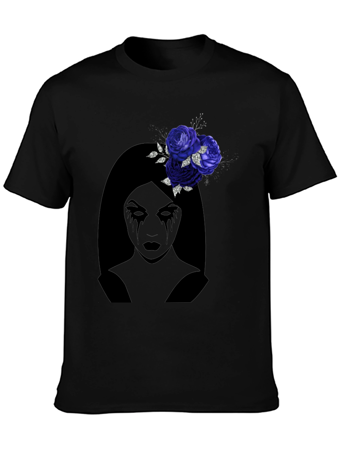 Gothic Rose Black T-Shirt - Dark Glamour Style
