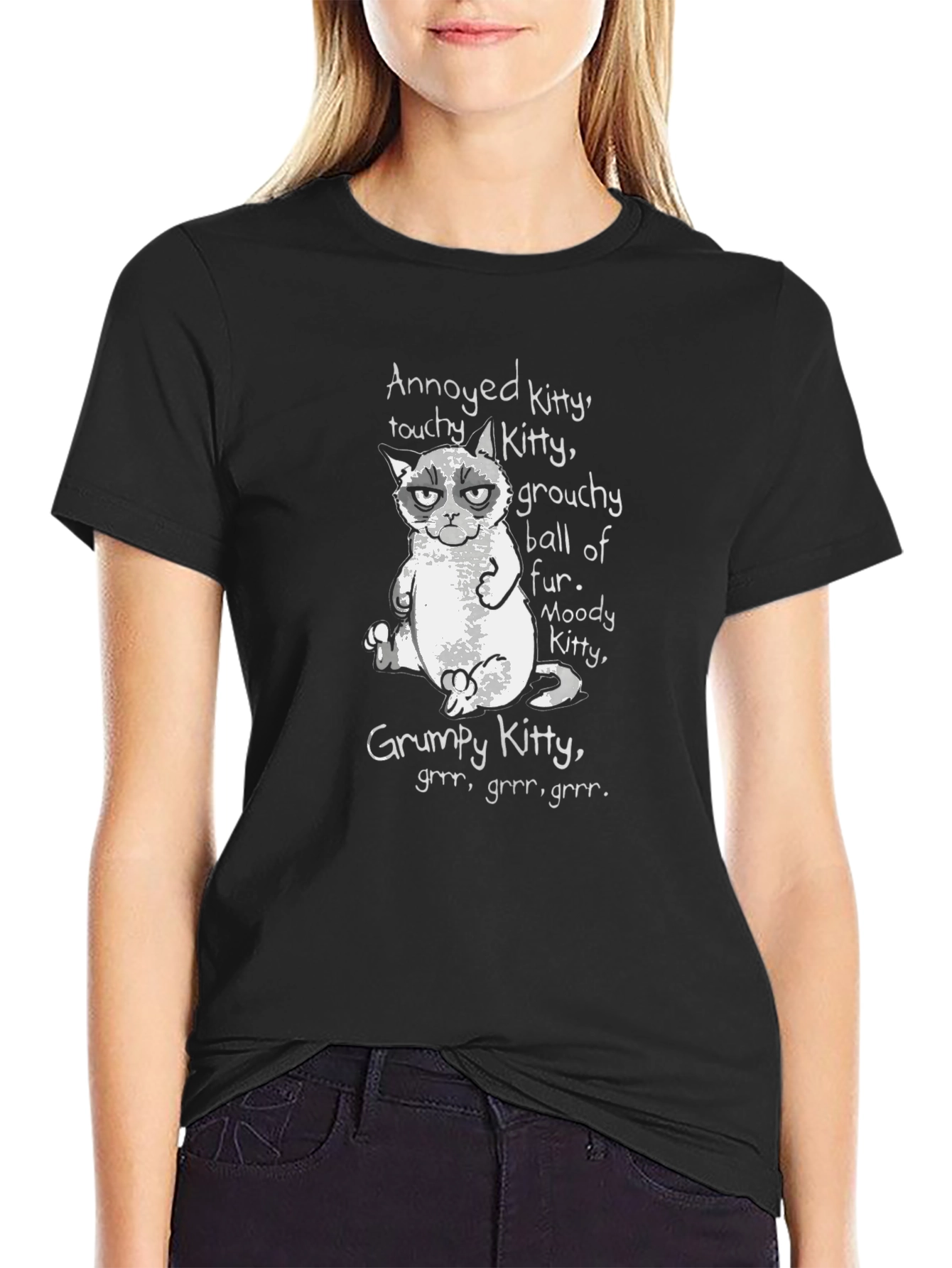 Grumpy Kitty T-Shirt: Annoyed Touchy Moody