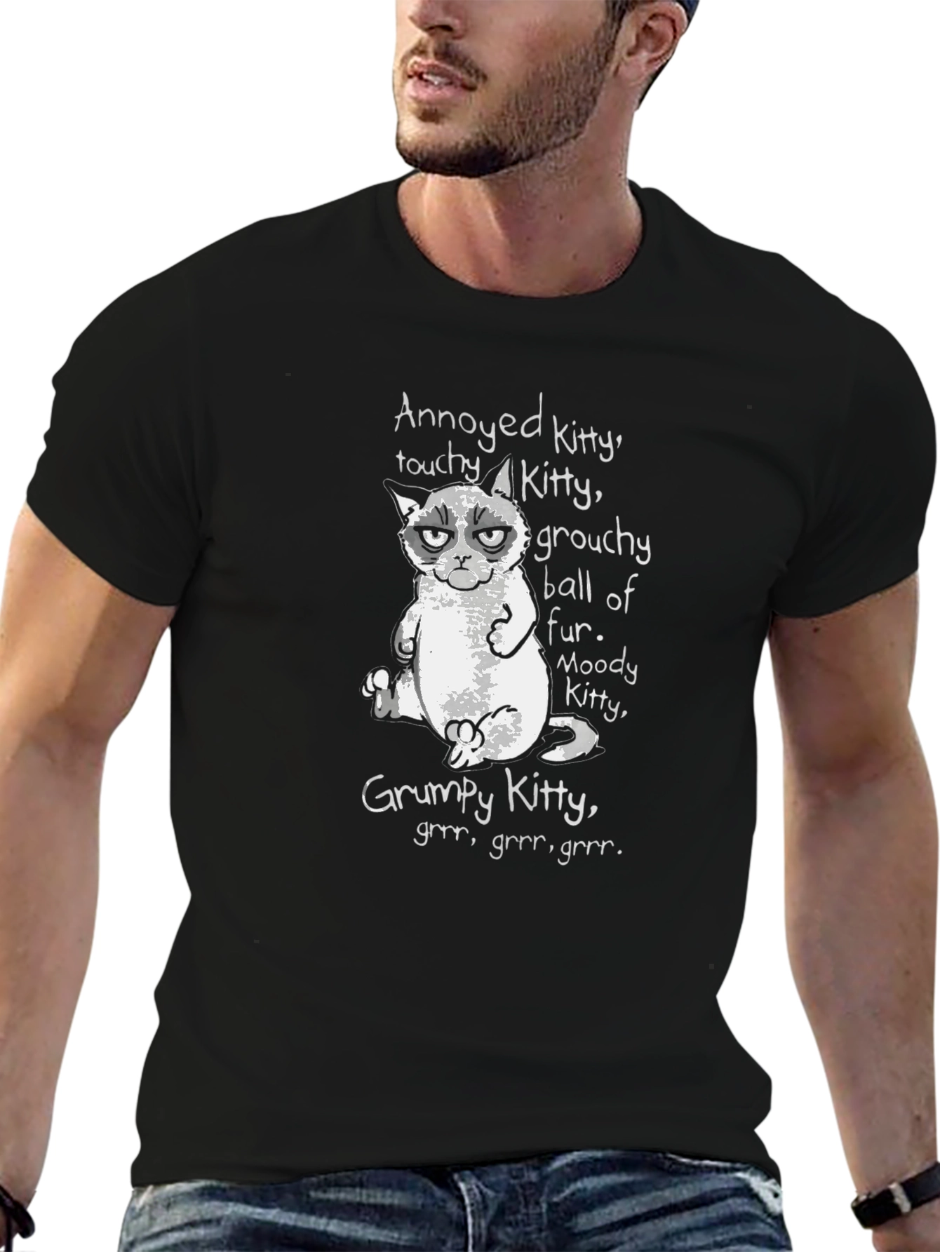 Grumpy Kitty T-Shirt: Annoyed Touchy Moody