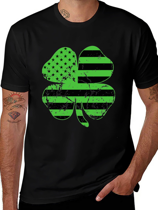 American Flag Shamrock T-Shirt - St. Patricks Day