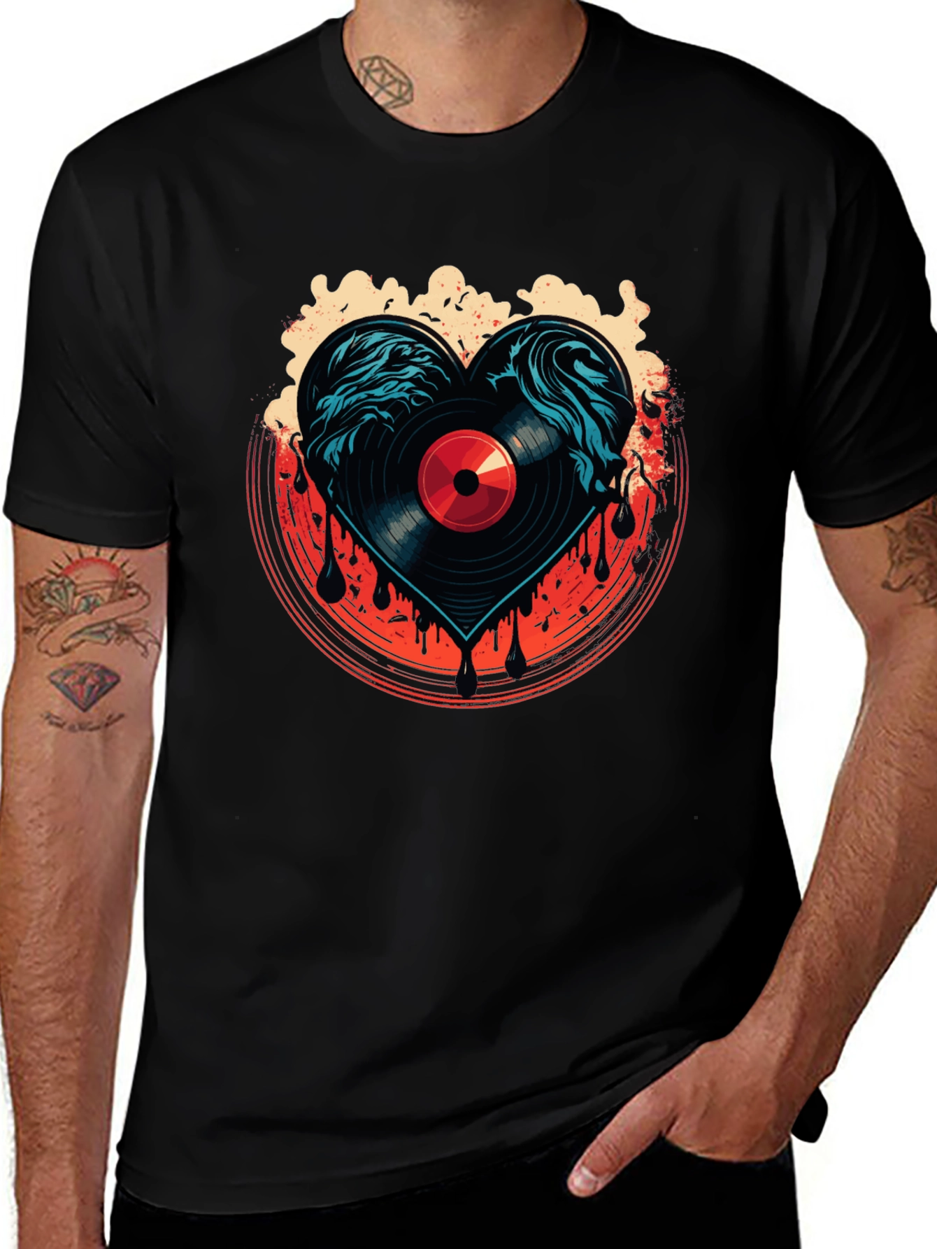 Vinyl Heart T-Shirt - Music Lover Tee
