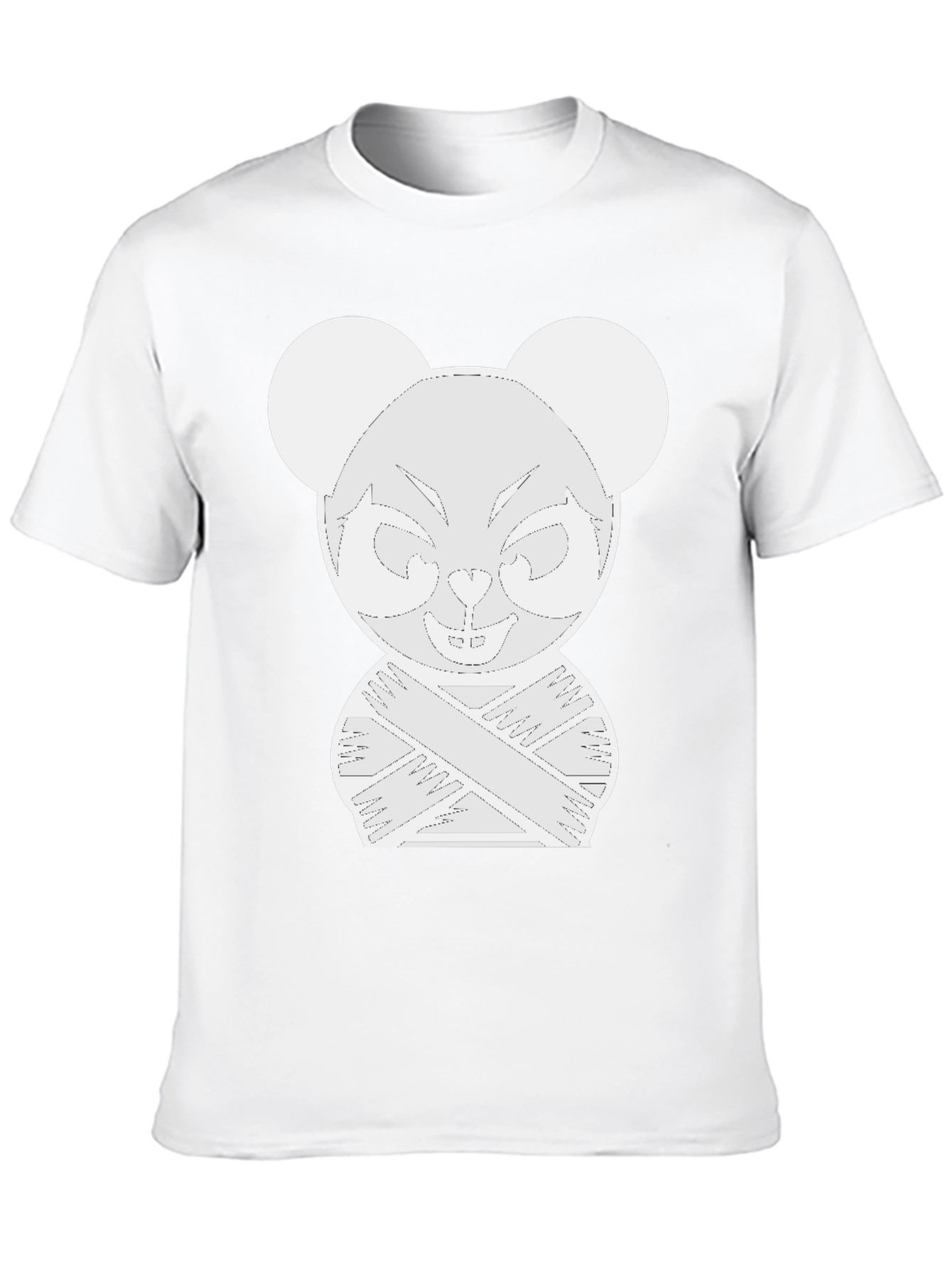 Cool Cartoon Mouse Tee - Black Cotton Blend