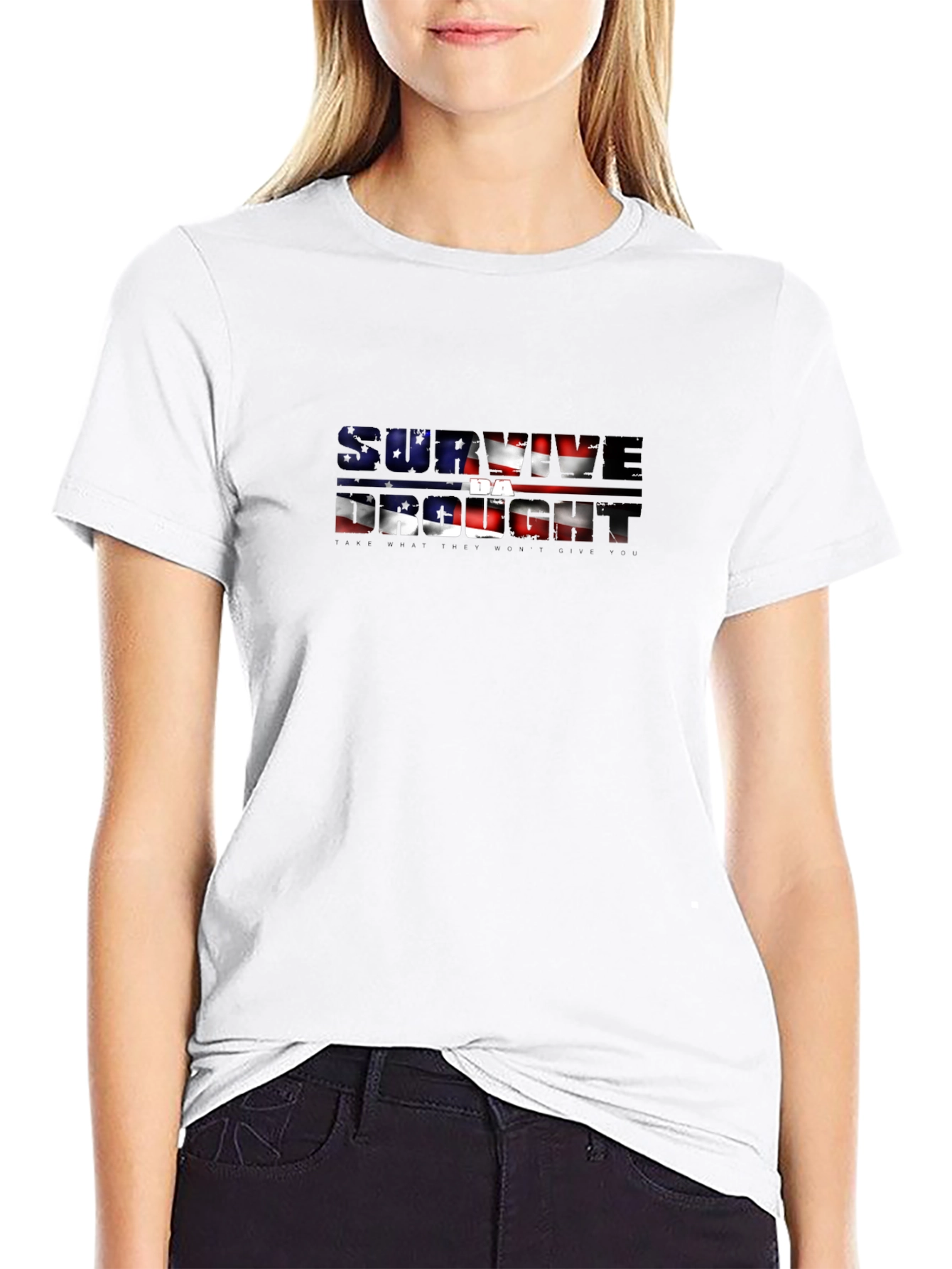 American Flag Style SUBVRT Grunge Text Tee