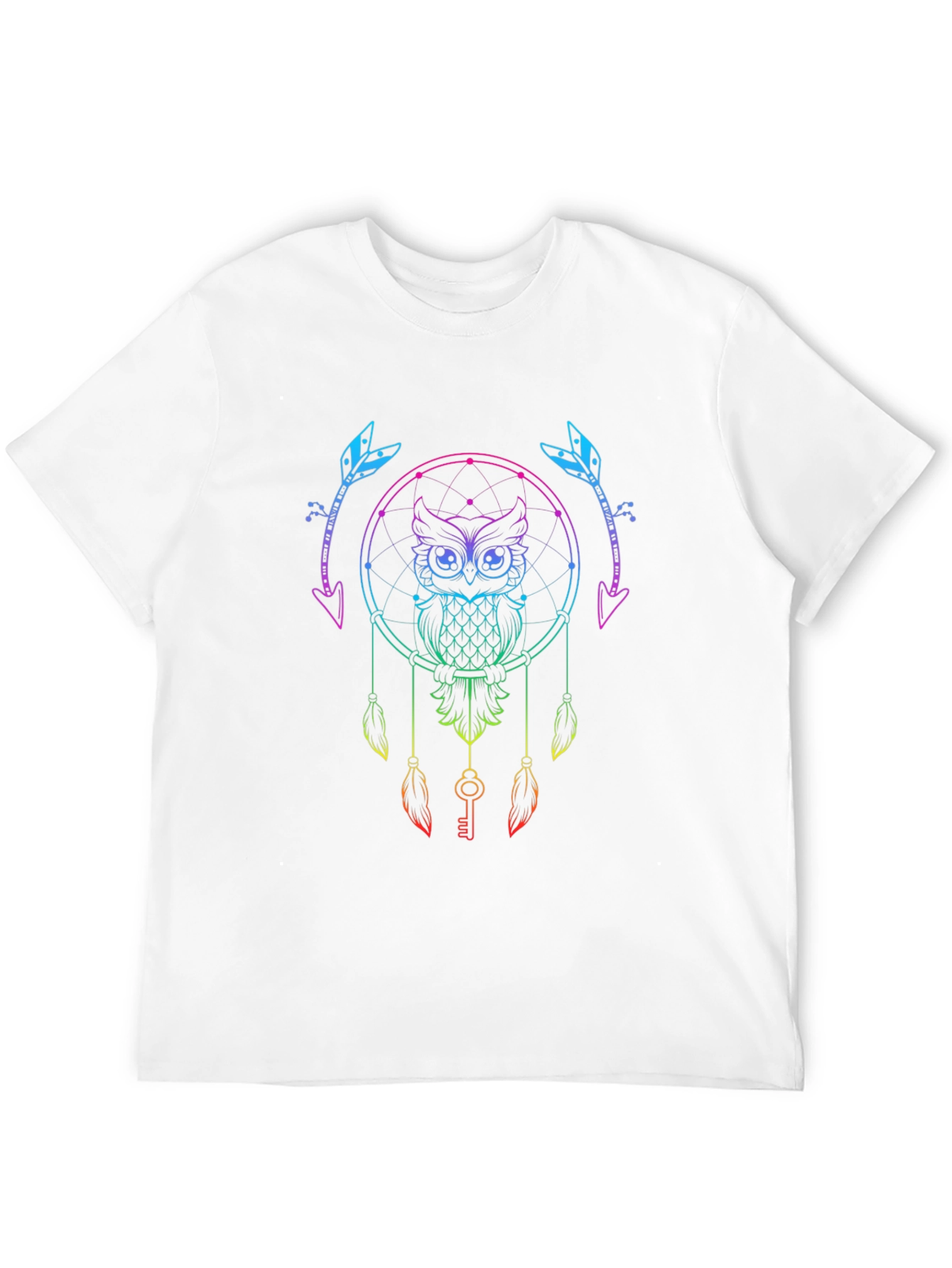 Rainbow Owl Dreamcatcher Graphic Tee - Unique Design