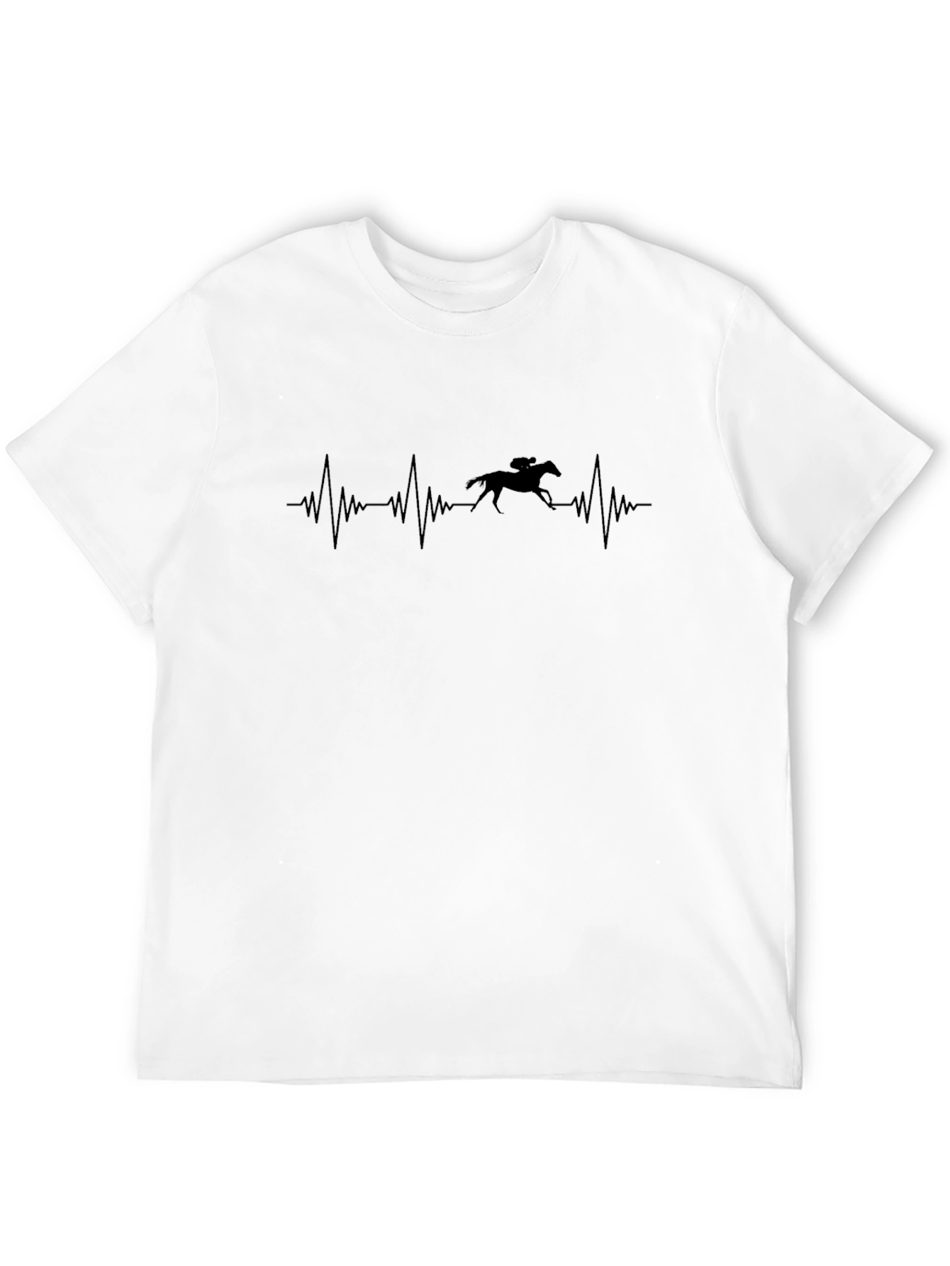 Horse Racing Heartbeat T-Shirt - Jockey Rider Design