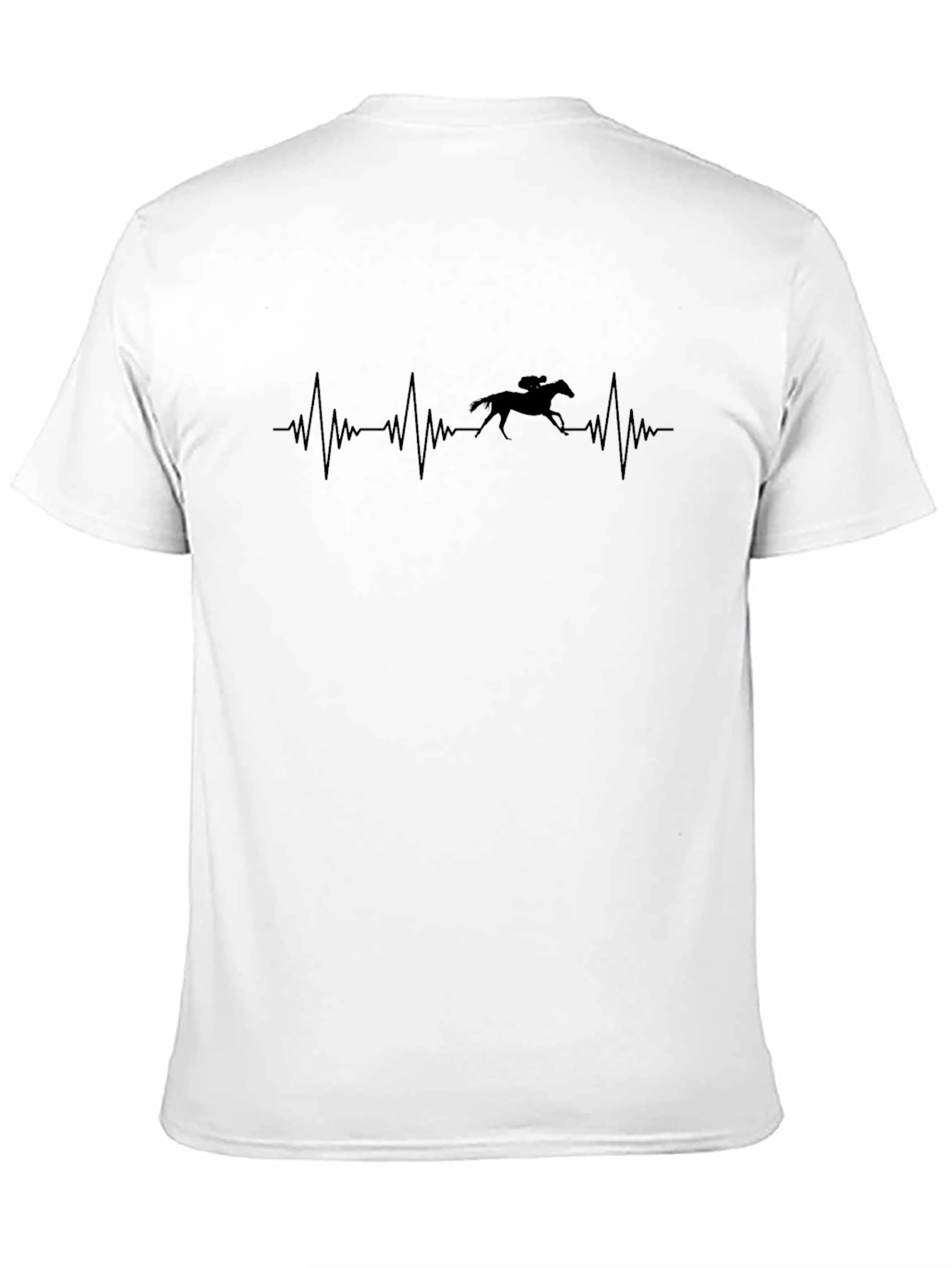 Horse Racing Heartbeat T-Shirt - Jockey Rider Design