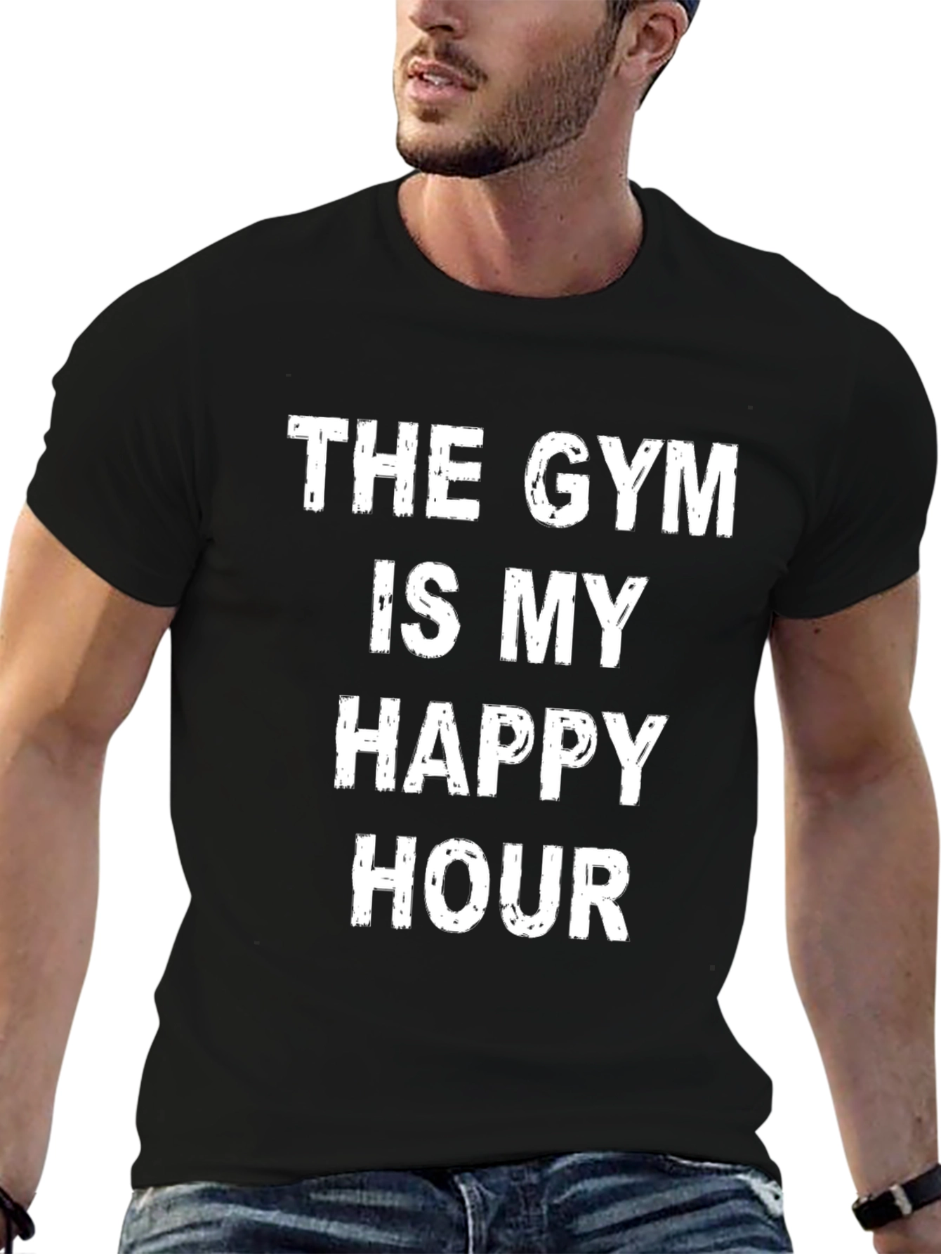 Gym Happy Hour Graphic Tee - Black
