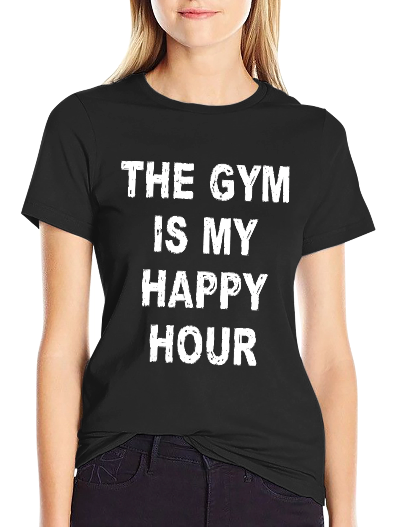 Gym Happy Hour Graphic Tee - Black
