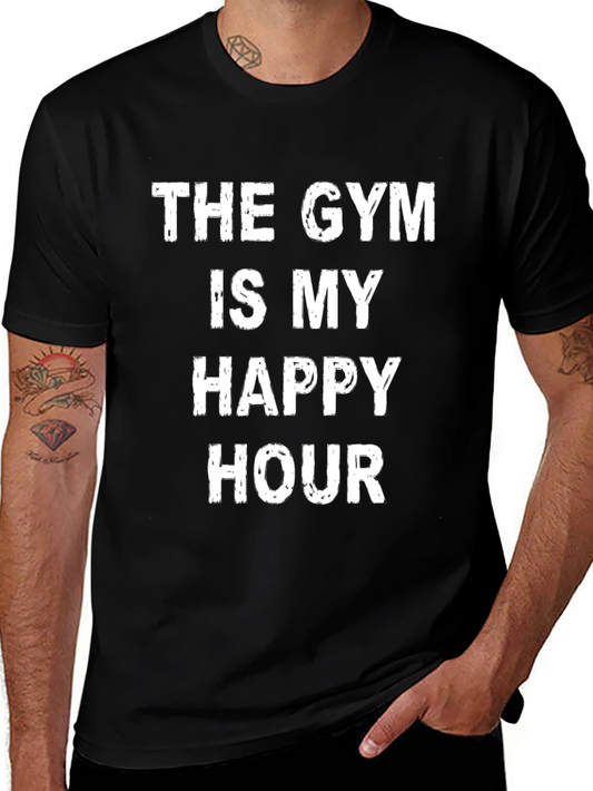 Gym Happy Hour Graphic Tee - Black