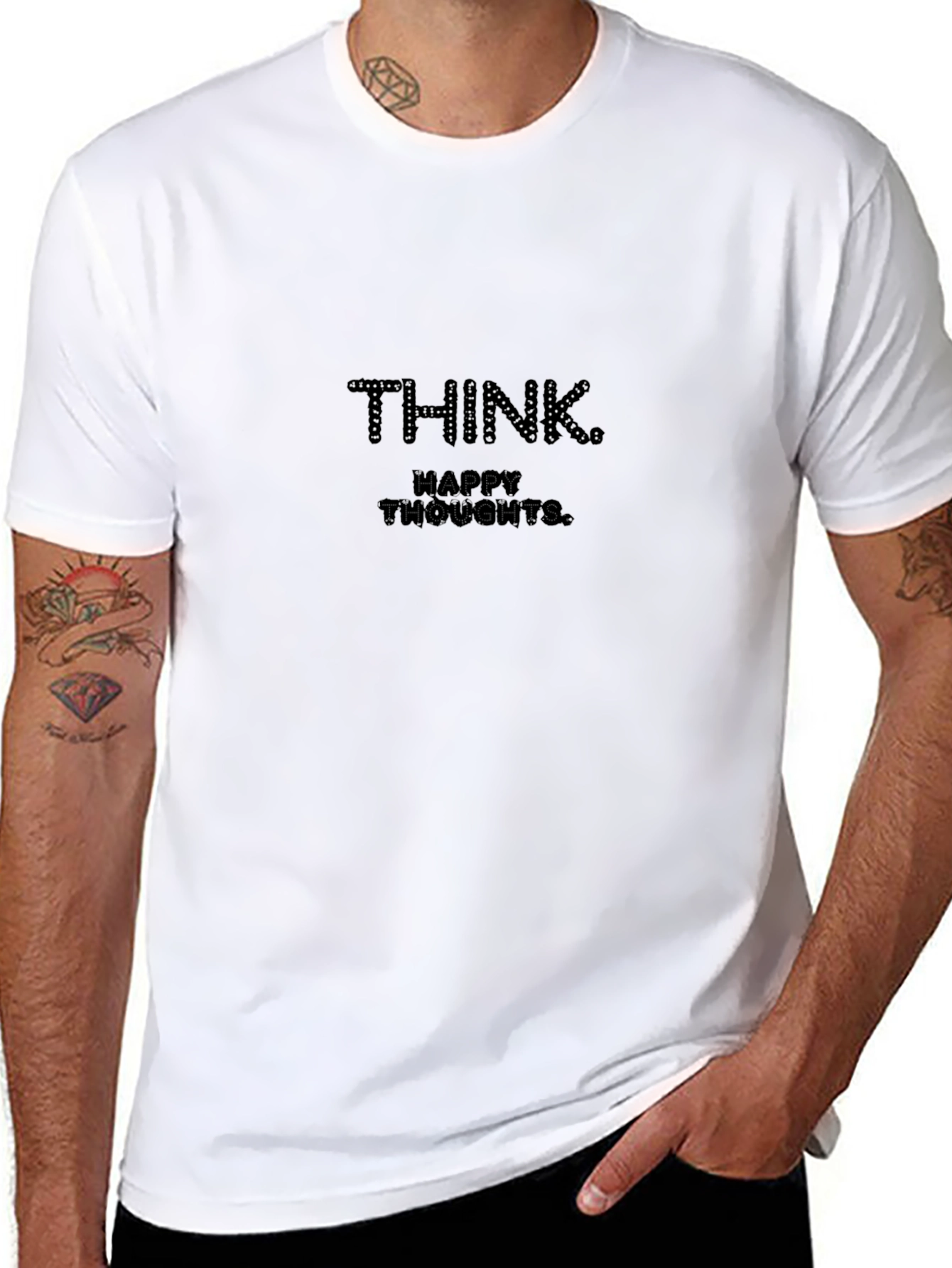 Think Happy Thoughts Black Graphic Tee