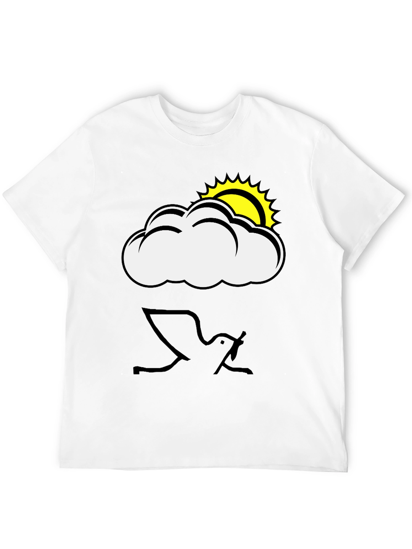 Cloud & Sun Graphic Black T-Shirt